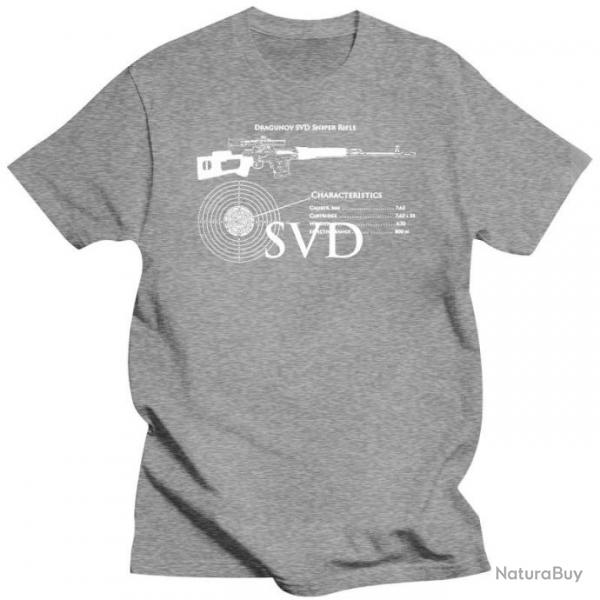T-shirt SVD Dragunov caractristique - Gris Chin