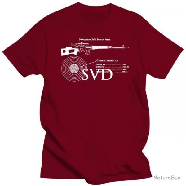 T-shirt SVD Dragunov caractristique - Rouge
