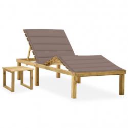 Transat chaise longue bain de soleil lit de jardin terrasse meuble d'extérieur avec table et coussi