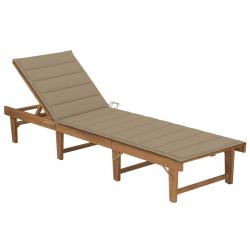 Transat chaise longue bain de soleil lit de jardin terrasse meuble d'extérieur pliable avec coussin