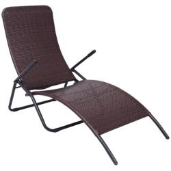 Transat chaise longue bain de soleil lit de jardin terrasse meuble d'extérieur 61 x 147 x 95 cm pli