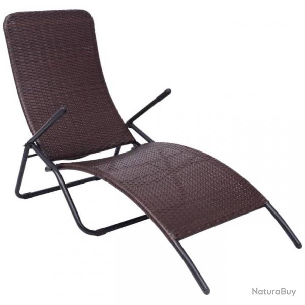 Transat chaise longue bain de soleil lit de jardin terrasse meuble d'extrieur 61 x 147 x 95 cm pli
