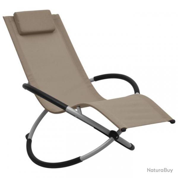 Transat chaise longue bain de soleil lit de jardin terrasse meuble d'extrieur pour enfants acier t
