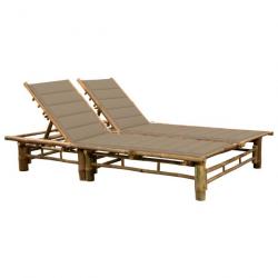 Transat chaise longue bain de soleil lit de jardin terrasse meuble d'extérieur pour 2 personnes ave