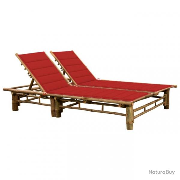 Transat chaise longue bain de soleil lit de jardin terrasse meuble d'extrieur 200 cm pour 2 person