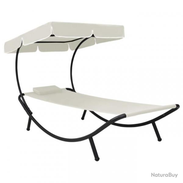 Transat chaise longue bain de soleil lit de jardin terrasse meuble d'extrieur avec auvent et oreil