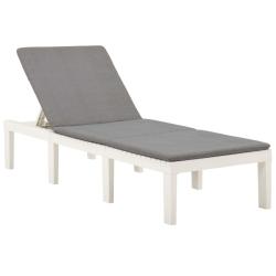 Transat chaise longue bain de soleil lit de jardin terrasse meuble d'extérieur avec coussin plastiq