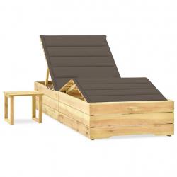Transat chaise longue bain de soleil lit de jardin terrasse meuble d'extérieur 198 cm avec table et