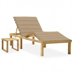 Transat chaise longue bain de soleil lit de jardin terrasse meuble d'extérieur 200 cm avec table et
