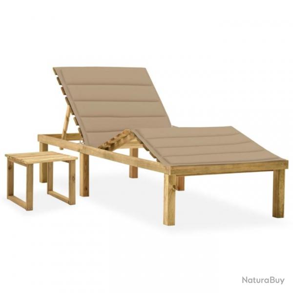 Transat chaise longue bain de soleil lit de jardin terrasse meuble d'extrieur 200 cm avec table et