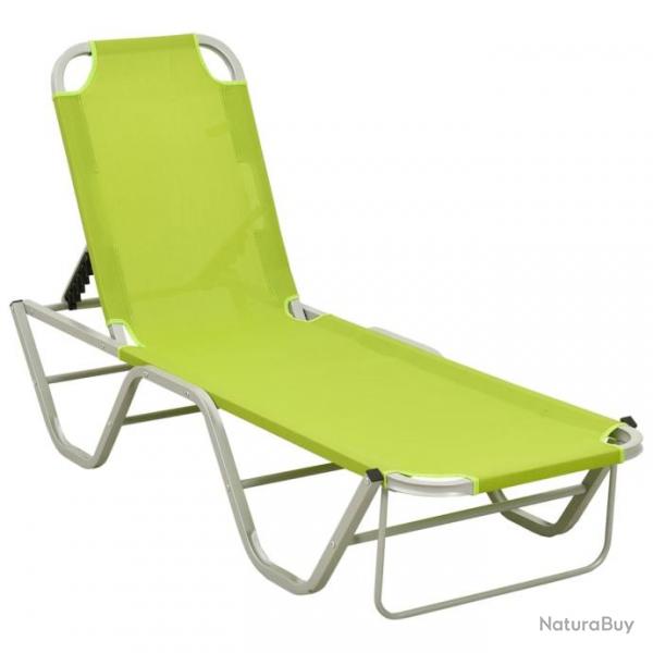 Transat chaise longue bain de soleil lit de jardin terrasse meuble d'extrieur aluminium et textil