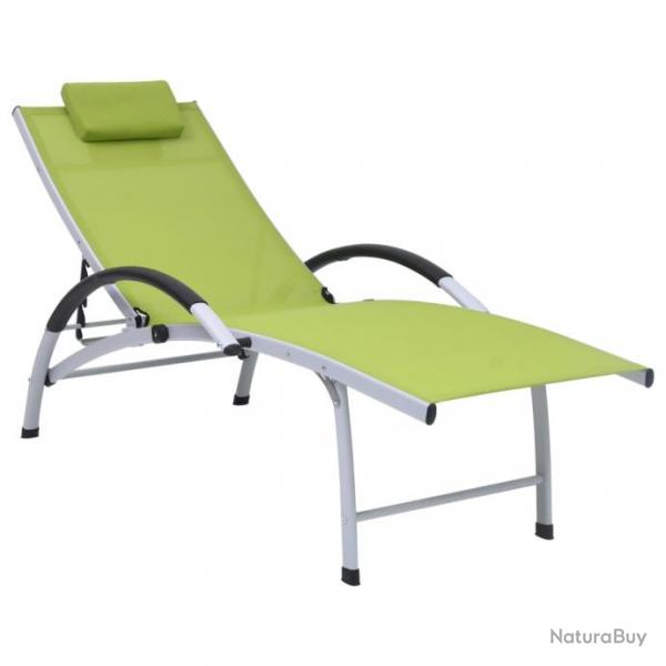 Transat chaise longue bain de soleil lit de jardin terrasse meuble d'extrieur aluminium textilne
