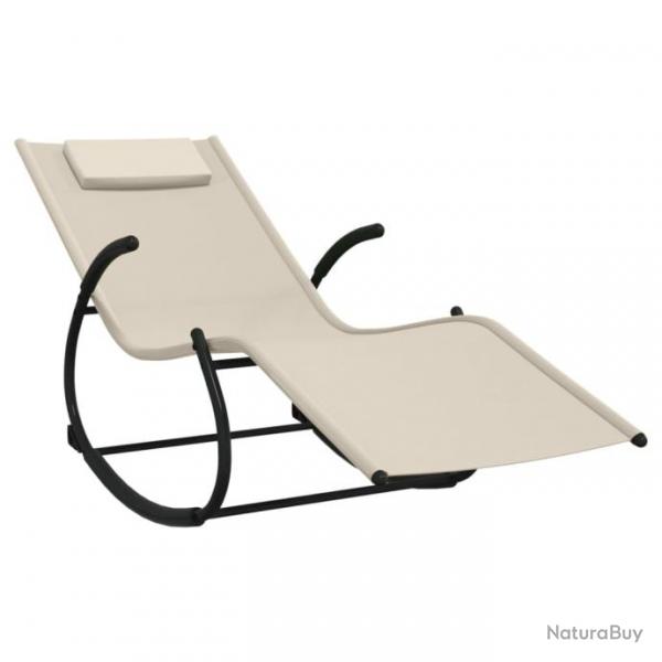 Transat chaise longue bain de soleil lit de jardin terrasse meuble d'extrieur  bascule 164 cm aci