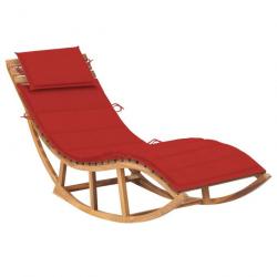 Transat chaise longue bain de soleil lit de jardin terrasse meuble d'extérieur 180 cm à bascule ave