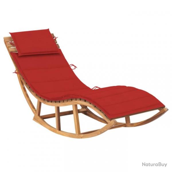 Transat chaise longue bain de soleil lit de jardin terrasse meuble d'extrieur 180 cm  bascule ave