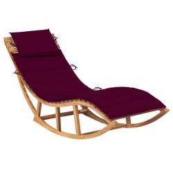 Transat chaise longue bain de soleil lit de jardin terrasse meuble d'extérieur à bascule 180 cm ave