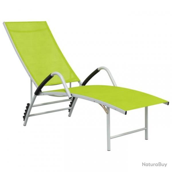 Transat chaise longue bain de soleil lit de jardin terrasse meuble d'extrieur textilne et alumini