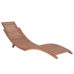 Transat chaise longue bain de soleil lit de jardin terrasse meuble d'extérieur pliable bois de teck