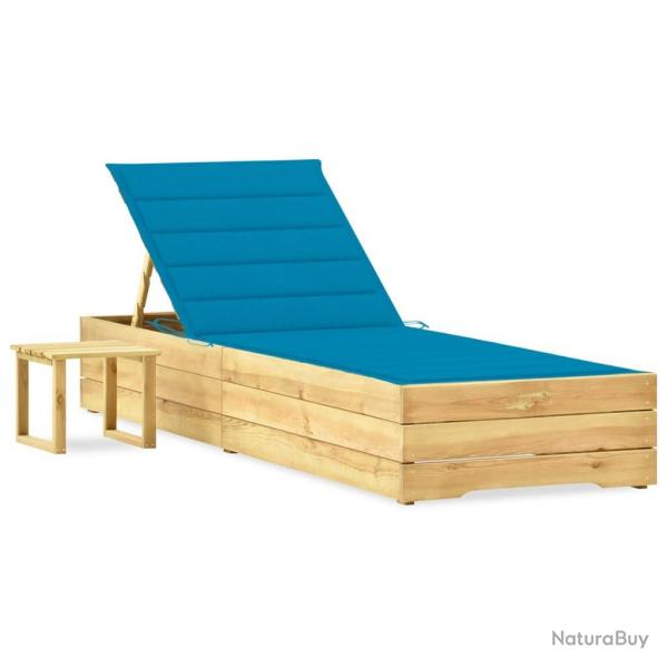 Transat chaise longue bain de soleil lit de jardin terrasse meuble d'extrieur 200 cm avec table et