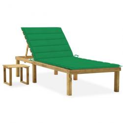 Transat chaise longue bain de soleil lit de jardin terrasse meuble d'extérieur avec table et coussi