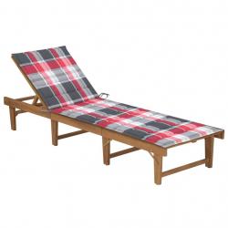 Transat chaise longue bain de soleil lit de jardin terrasse meuble d'extérieur pliable avec coussin
