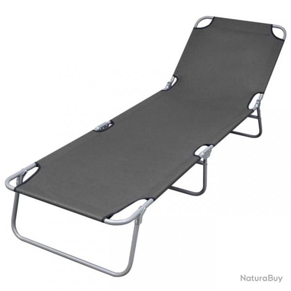 Transat chaise longue bain de soleil lit de jardin terrasse meuble d'extrieur pliable avec dossier