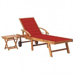 Transat chaise longue bain de soleil lit de jardin terrasse meuble d'extérieur avec table et coussi