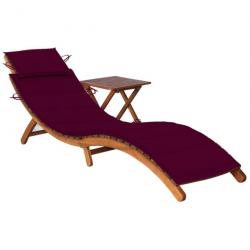 Transat chaise longue bain de soleil lit de jardin terrasse meuble d'extérieur avec table et coussi