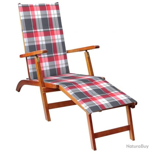 Transat chaise longue bain de soleil lit de jardin terrasse meuble d'extrieur avec repose-pied et