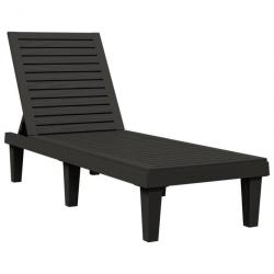 Transat chaise longue bain de soleil lit de jardin terrasse meuble d'extérieur 155 x 58 x 83 cm pol