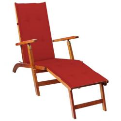 Transat chaise longue bain de soleil lit de jardin terrasse meuble d'extérieur 167 cm avec repose-p