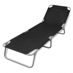Transat chaise longue bain de soleil lit de jardin terrasse meuble d'extérieur pliable acier enduit