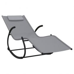 Transat chaise longue bain de soleil lit de jardin terrasse meuble d'extérieur à bascule 164 acier