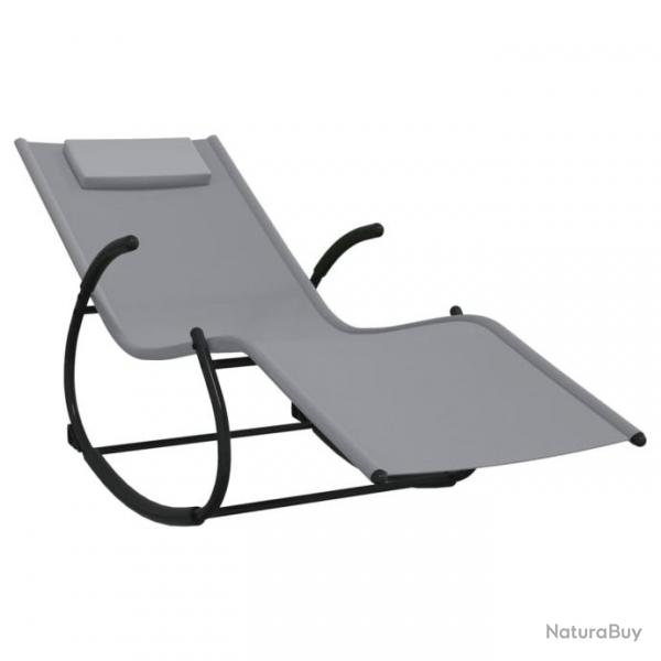 Transat chaise longue bain de soleil lit de jardin terrasse meuble d'extrieur  bascule 164 acier