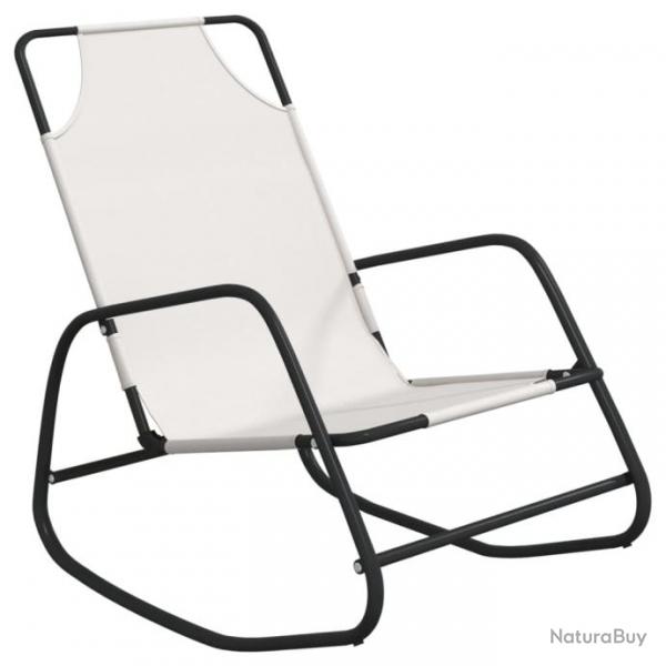 Transat chaise longue bain de soleil lit de jardin terrasse meuble d'extrieur  bascule acier et t