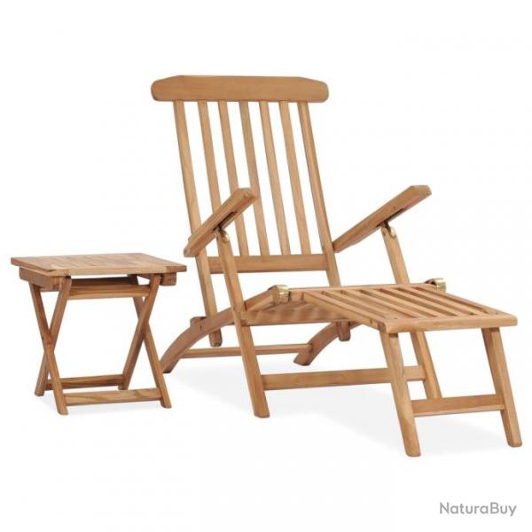 Transat chaise longue bain de soleil lit de jardin terrasse meuble d'extrieur avec repose-pied et