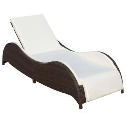 Transat chaise longue bain de soleil design vague lit de jardin terrasse meuble d'extérieur avec co