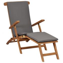 Transat chaise longue bain de soleil lit de jardin terrasse meuble d'extérieur 152 cm avec coussin