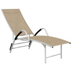 Transat chaise longue bain de soleil lit de jardin terrasse meuble d'extérieur textilène et alumini