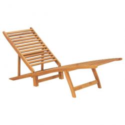 Transat chaise longue bain de soleil lit de jardin terrasse meuble d'extérieur bois de teck solide