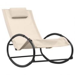 Transat chaise longue bain de soleil lit de jardin terrasse meuble d'extérieur 105,5 cm avec oreill