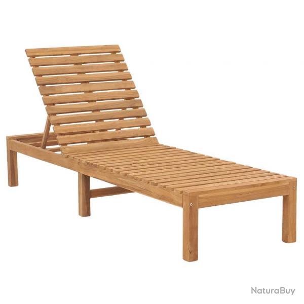 Transat chaise longue bain de soleil lit de jardin terrasse meuble d'extrieur bois de teck solide