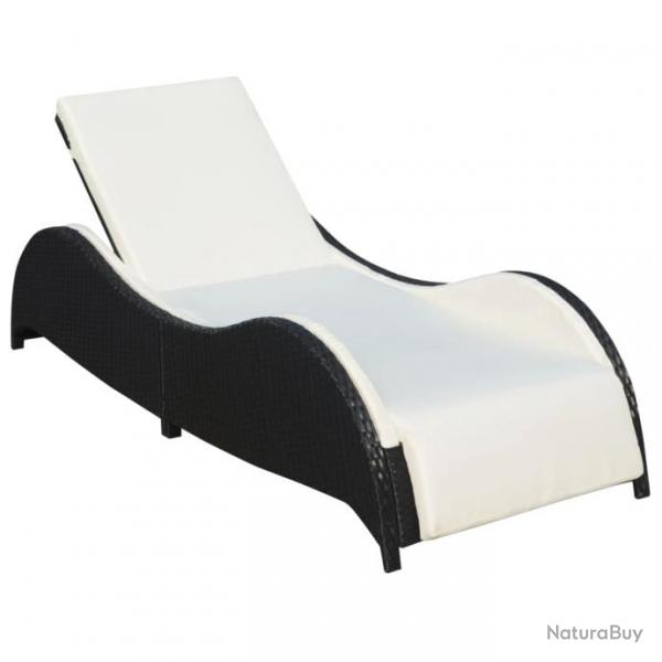 Transat chaise longue bain de soleil lit de jardin terrasse meuble d'extrieur avec coussin rsine