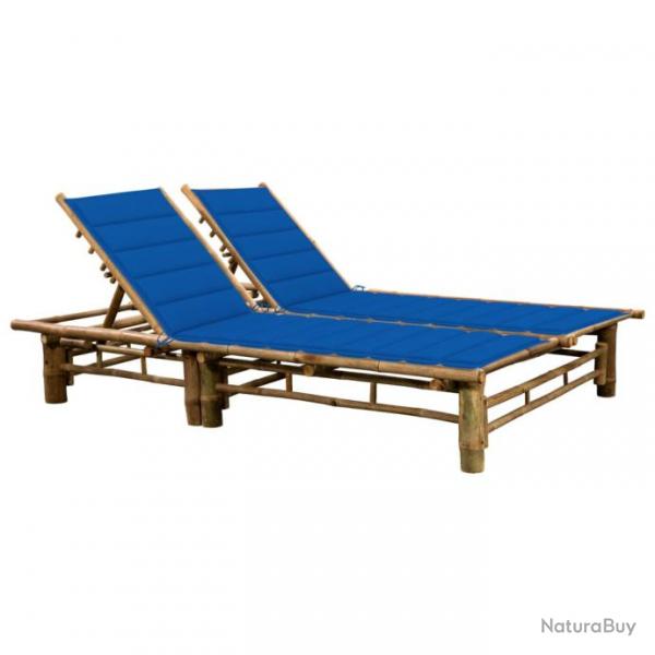 Transat chaise longue bain de soleil lit de jardin terrasse meuble d'extrieur pour 2 personnes ave