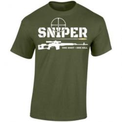T-shirt SVD Dragunov "SNIPER ONE SHOT, ONE KILL" - Vert