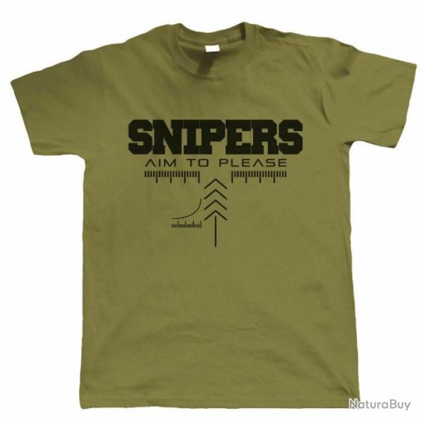T-shirt "SNIPERS AIM TO PLEASE" - Vert