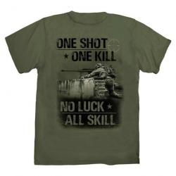 T-shirt "ONE SHOT ONE KILL, NO LUCK ALL SKILL"