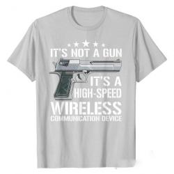 T-shirt "IT'S NOT A GUN IT'S A HIGH-SPEED WIRELESS COMMUNICATION DEVICE" - Blanc cassé