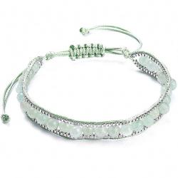 Bracelet wrap avec chaine vénitienne et perles rondes en aventurine verte