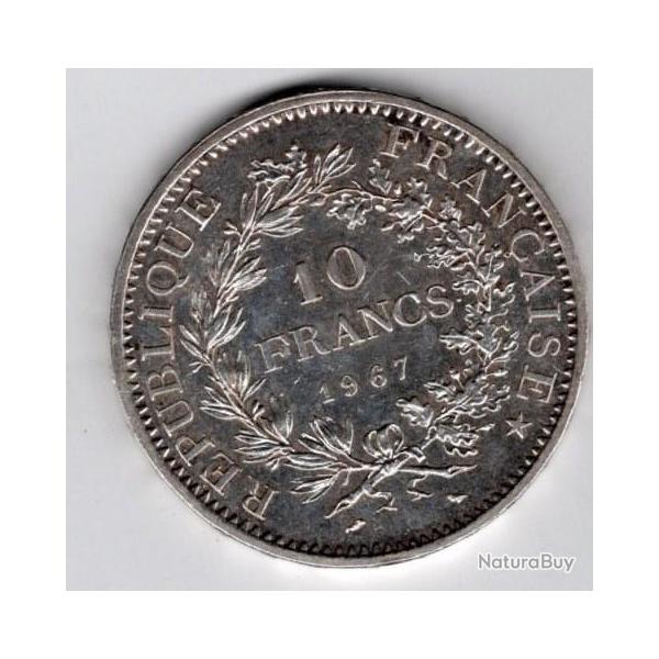 10 francs  argent  1967  -  tat  SUP
